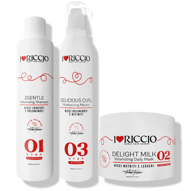 immagine prodotto Kit Capelli Ricci e Mossi I Love Riccio con Mousse